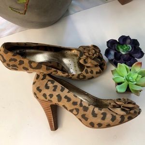 Sofft leopard print heel, 6.5 leather brown